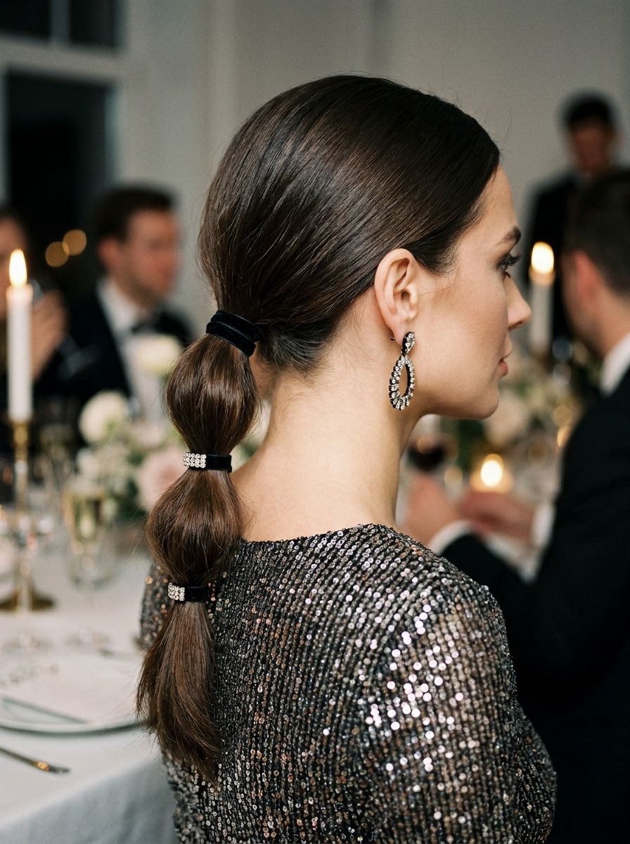 Bubble Ponytail in festlicher Version - Silvester Frisuren mittellang